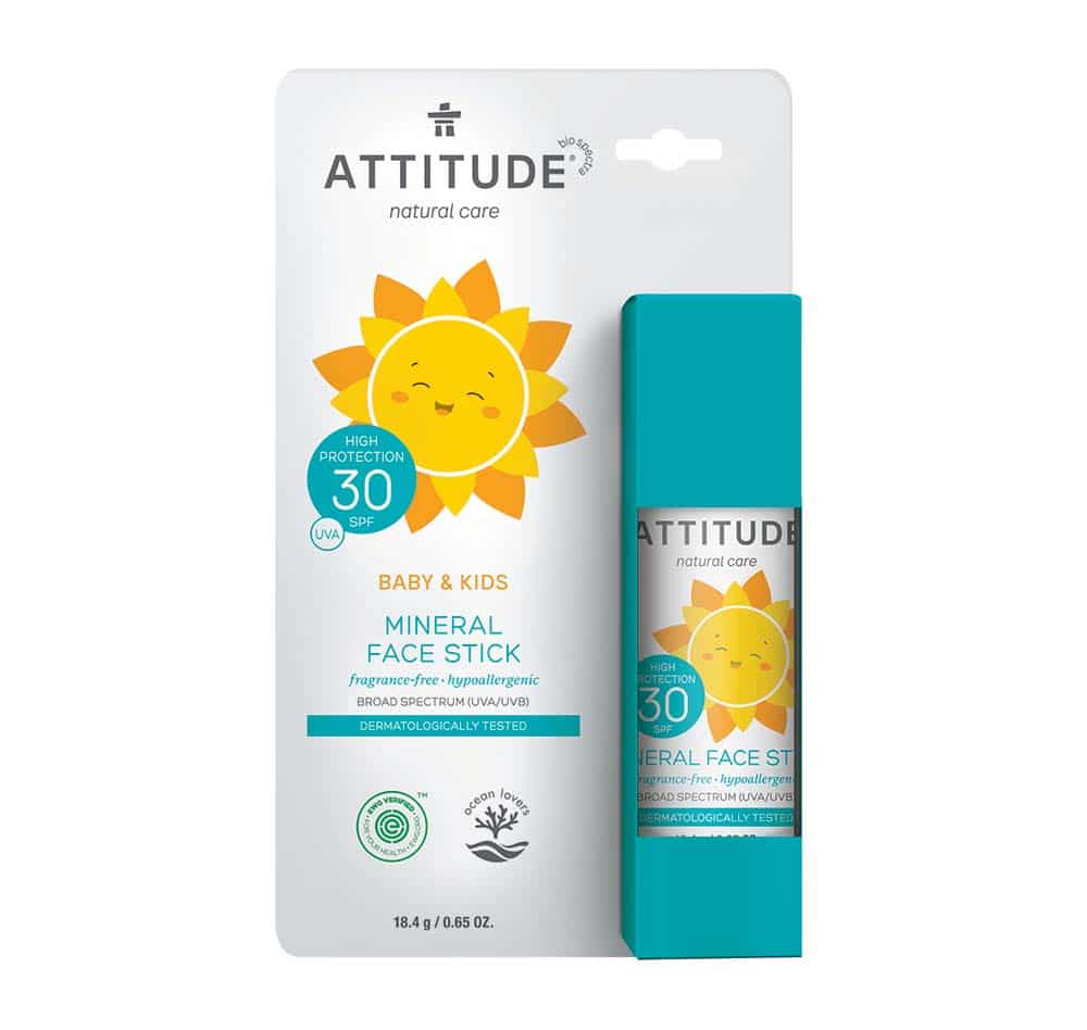 Attitude Sun Care Zonnebrand stick, gezicht en lippen SPF30 - Webwinkel