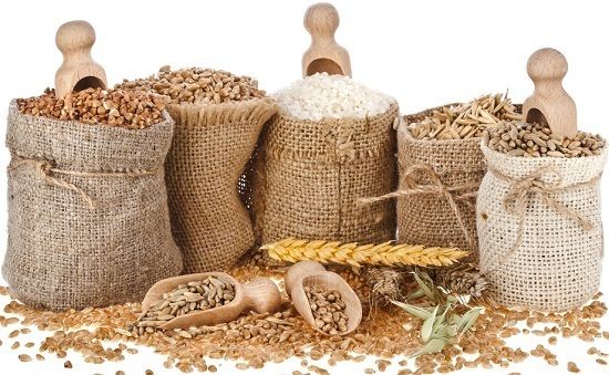 different-types-of-grains-in-brown-bags